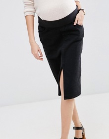 ASOS Maternity Denim Pencil Skirt in Washed Black