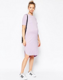 ASOS Maternity Curved Hem Dress with Half Sleeve