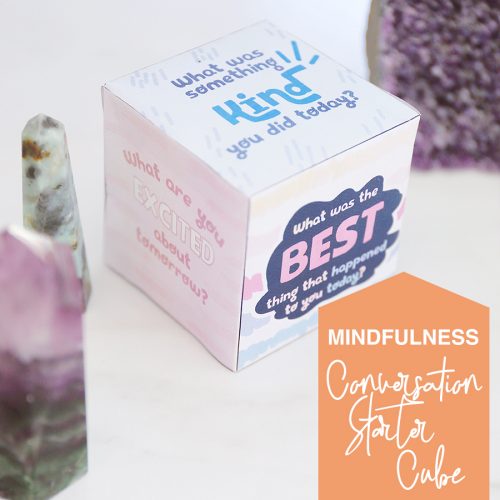 Have mindful conversations with kids with this conversation starter cube