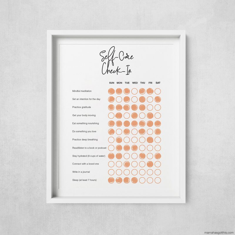 Framed self-care habits daily weekly tracker framed free printable