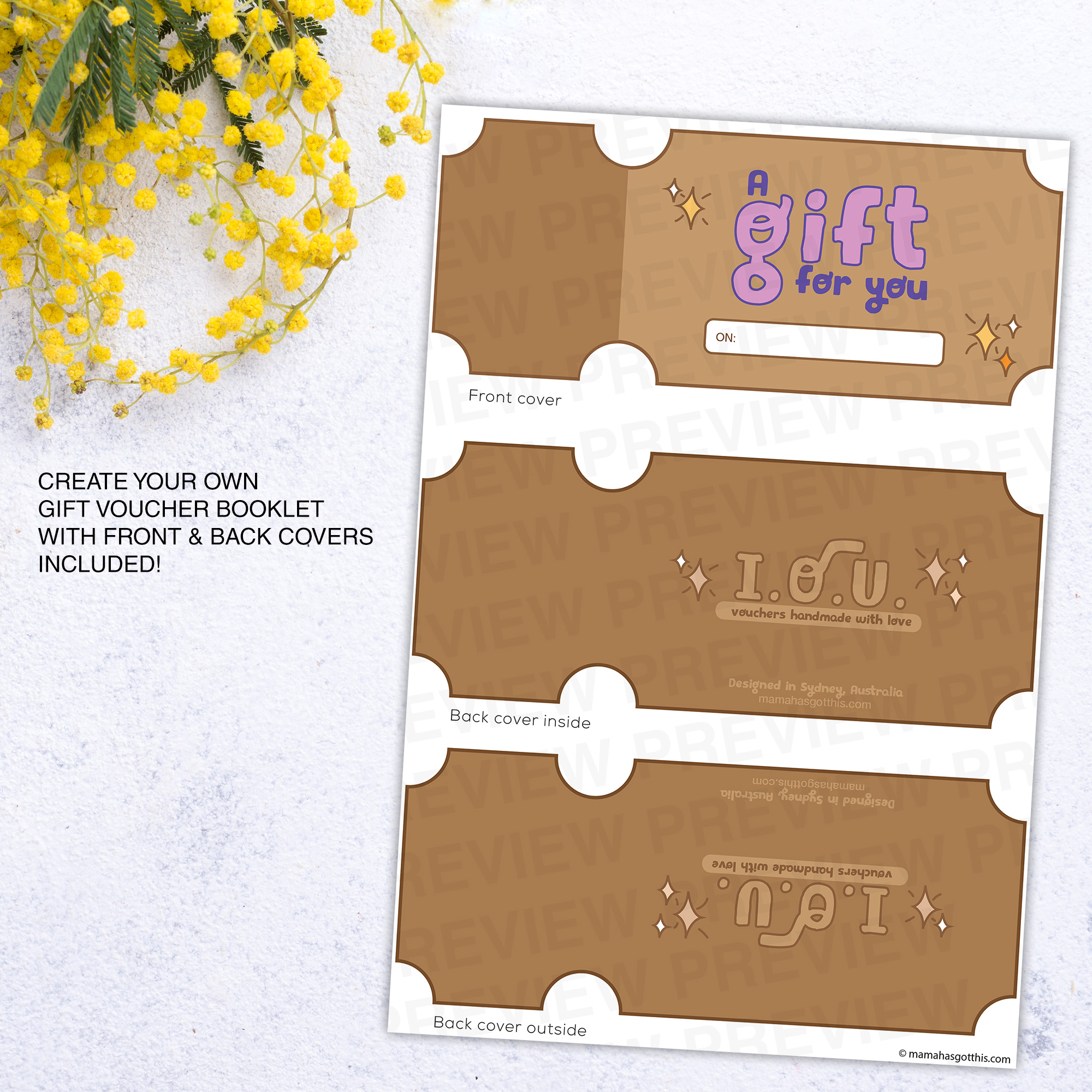 Printable Personalised IOU (I Owe You) Coupon Voucher Templates Mama